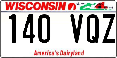 WI license plate 140VQZ