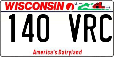 WI license plate 140VRC