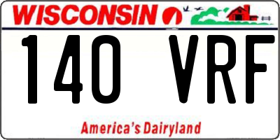 WI license plate 140VRF