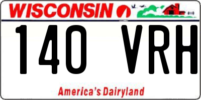 WI license plate 140VRH