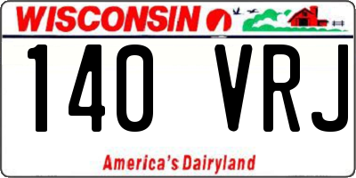 WI license plate 140VRJ