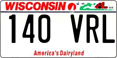 WI license plate 140VRL
