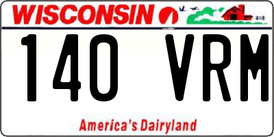 WI license plate 140VRM
