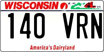 WI license plate 140VRN