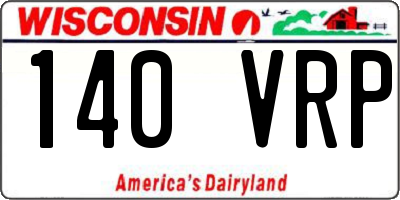 WI license plate 140VRP