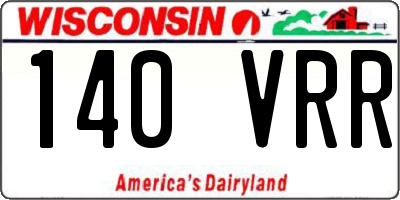 WI license plate 140VRR