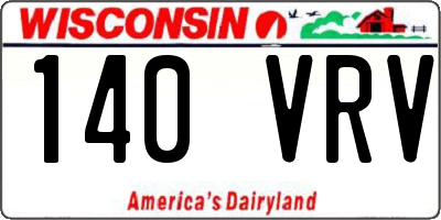WI license plate 140VRV