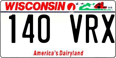 WI license plate 140VRX