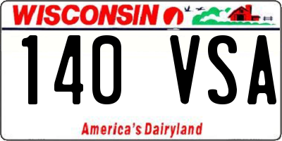 WI license plate 140VSA