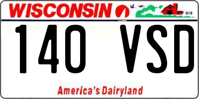 WI license plate 140VSD