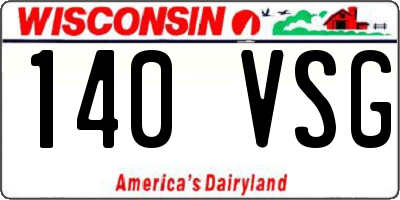 WI license plate 140VSG
