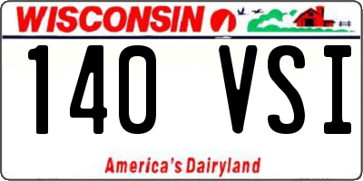 WI license plate 140VSI