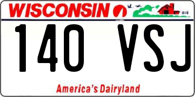 WI license plate 140VSJ