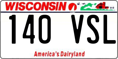 WI license plate 140VSL
