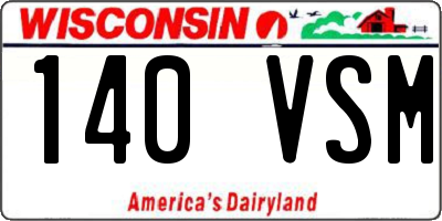 WI license plate 140VSM