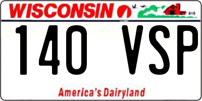 WI license plate 140VSP