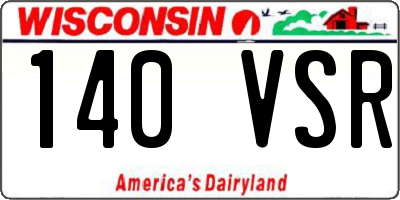 WI license plate 140VSR
