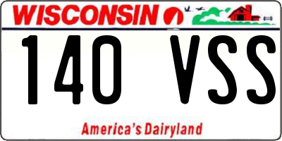 WI license plate 140VSS