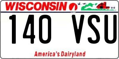 WI license plate 140VSU