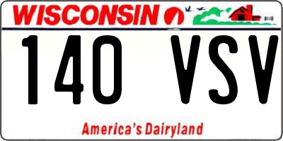 WI license plate 140VSV