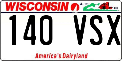 WI license plate 140VSX