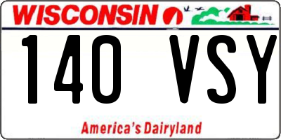 WI license plate 140VSY
