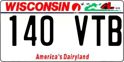 WI license plate 140VTB