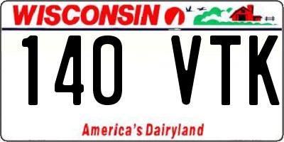 WI license plate 140VTK