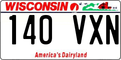 WI license plate 140VXN