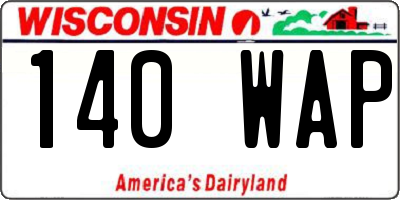 WI license plate 140WAP
