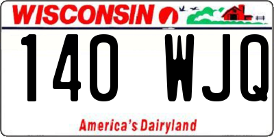 WI license plate 140WJQ