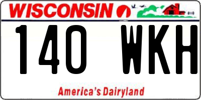WI license plate 140WKH