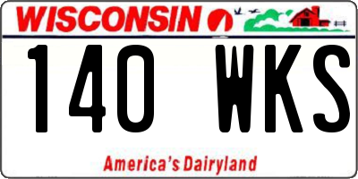 WI license plate 140WKS