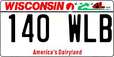 WI license plate 140WLB