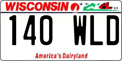 WI license plate 140WLD