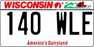 WI license plate 140WLE