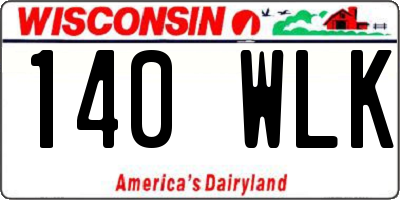 WI license plate 140WLK