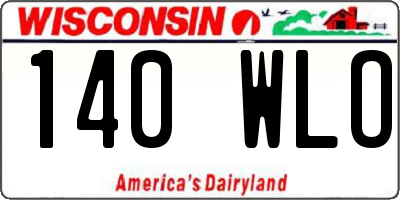 WI license plate 140WLO