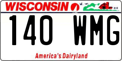 WI license plate 140WMG