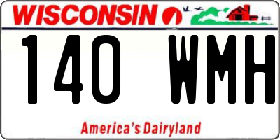 WI license plate 140WMH