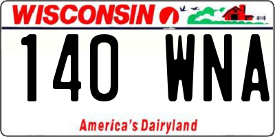 WI license plate 140WNA