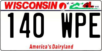 WI license plate 140WPE