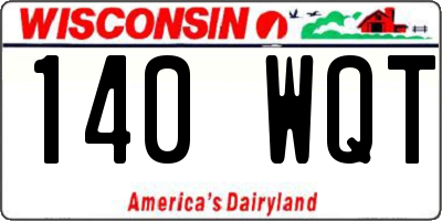 WI license plate 140WQT