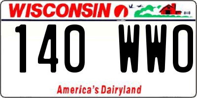 WI license plate 140WWO