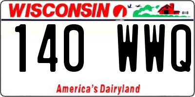 WI license plate 140WWQ