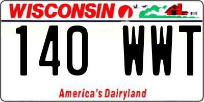 WI license plate 140WWT