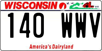 WI license plate 140WWV