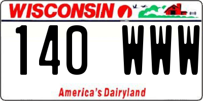 WI license plate 140WWW