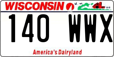 WI license plate 140WWX