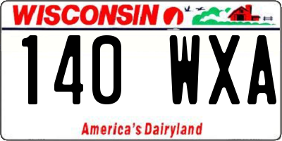 WI license plate 140WXA